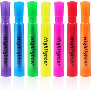 2 x Pastel Highlighters, 7 Pack Aesthetic Tank Style Highlighters, Chisel Tip Cute Highlighter for Journaling, Bible Study, Notes, School and Office Supplies