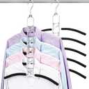 Mastom Space Saving Clothes Hangers, Multilayer Metal Hanger 2 Pack 5 in 1 Space Saver Coat Hangers, Anti-Slip Foam Padded Shirt Suit Hanger for Closet Storage Organizer