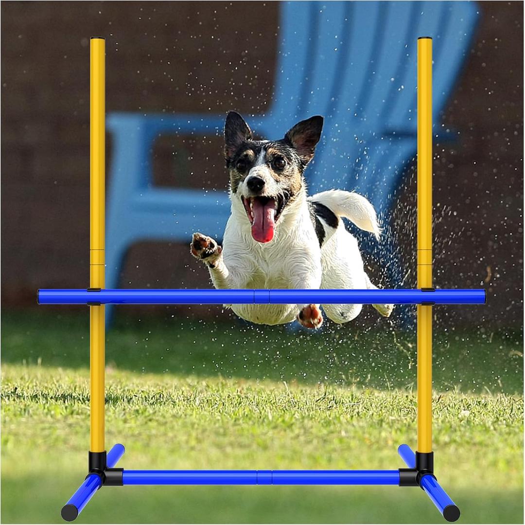 Dog Agility Training Hurdles, Indoor Outdoor Use, PVC, Includes Carrying Bag (1 Set)