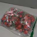 100 PCS 2.2 Inch Fake Strawberries, Artificial Red Strawberry Decor Realistic Fake Fruit Strawberries Lifelike Faux Strawberry Simulations for Photography Prop Kitchen Cabinet Party Cake Decoration