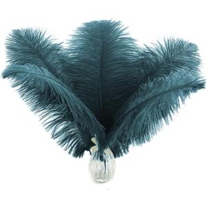 Ballinger Teal Ostrich Feathers Bulk - 24Pcs 10-12inch Feathers for Party Centerpieces, Flower Arrangement and Home Decor(Teal)