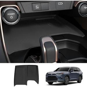 Wireless Charging Anti-Slip Mat for Grand Highlander Accessories, Black Silicone Protective Pad for 2025 2024 Grand Highlander Accessories