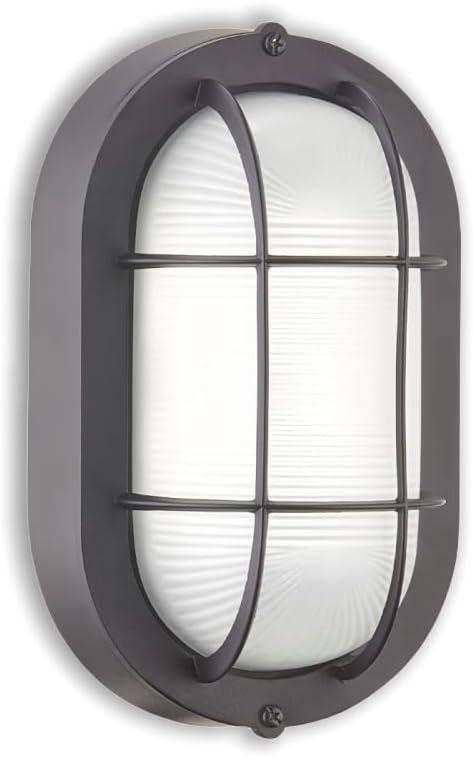 WISBEAM LED Bulkhead Light, Outdoor LED Wall Light for House, Dimmable, 6W Replace 60W, 450 Lumen 3000K Daylight White 80CRI, Waterproof, ETL Rated (1 Pack, Black)