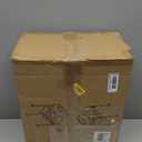 Adjustable Medical Bedside Toilet Chair, with Padded Backrest, Height Adjustable, Foldable Armrests, Gray.