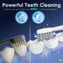 Electric Toothbrush with Water Flosser, All in One Sonic Flossing Toothbrush with 3 Modes & 5 Flossing Speeds & 4 Brush Heads, Rechargeable & Portable for Adult Teeth Cleaning,White