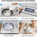 Gasbye Ice Cream Maker with Upgraded Compressor, [40% Faster Freezing], No Pre-Freezing Needed, LED Display, 2.1 Qt Capacity, Easy Operation for Ice Cream & Yogurt, Stainless Steel