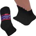 Diabetic Ankle Socks, Non-Binding Circulatory Doctor Approved Cushion Cotton Quarter Socks for Mens Womens 3,6,12 Pack (9-11, 3 Pack Black)