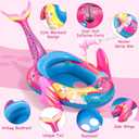Kids Pool Floats with Water Gun, Mermaid Toddler Inflatable Pool Toys for Kids Age 3-8 Years Old, Summer Outdoor Water, Beach, Swimming Pool Toys Gift for Girls, Pink Mermaid