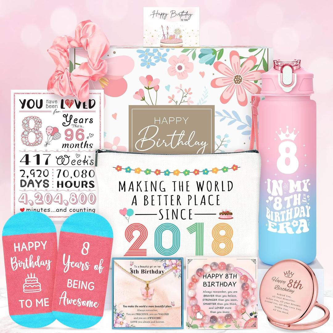 8 Year Old Girl Birthday Gift for 8 Years Old Girl Gift Ideas Trendy 8th Birthday Gifts for Girls Popular Girly Gifts for Eight Year Olds Girls Happy 8th Decoration Presents Stuff Accessories Things