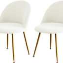 2 Pack Spandex Armless Mid Century Accent Back Chair Cover Short Back Chair Covers Slipcover for Living Kitchen Room (White)