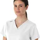Carhartt Scrubs for Women, Force Essentials, V-Neck Tops with 5 Pockets (White, M)