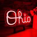 Mutank Ohio Neon Signs for Wall Decor, USB Powered Dimmable Ohio State LED Neon Light, for Home Room Decor Sports Fans Team Wall Decor Club Store Party Man Cave Gifts(12.5 * 6.2 In)