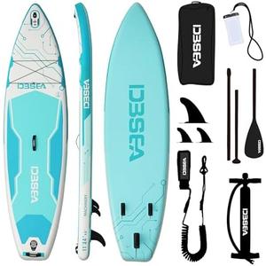 D3SEA 11 ft Extra Wide Inflatable Paddle Board with Accessories, Stand Up Paddleboard for 2 Person, All Around SUP Board for Adults, Fishing, Yoga, Size 11 x 34