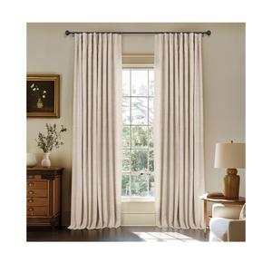 INOVADAY 100% Blackout Curtains for Bedroom, Black Out Curtains 84 Inch Long, Clip Rings Linen Blackout Drapes, Thermal Insulated Room Darkening for Living Room, 2 Panels - Oatmeal,W50xL84