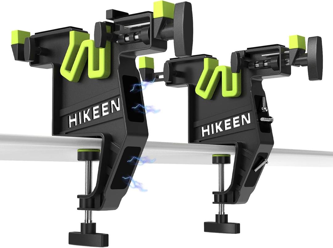 Hikeen Ski Snowboard Vises for Tuning,Adjustable Stable Snowboard Vice Grips,Ski Tuning Vise with Non-Slip Rubber Pads for Waxing in Horizontal Vertical & 45 Working Positions,2 Pieces Set
