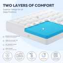 ELEMUSE Twin Size Dual Layer 3 Inch Memory Foam Mattress Topper, 2 Inch Cooling Gel Memory Foam and 1 Inch Thick Soft Pillow Top Mattress Pad Cover for Back Pain Relief, Bed Topper for Side Sleep (Plush Support(white))