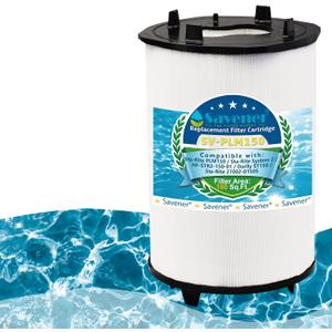 Savener® 27002-0150S Pool Filter Cartridges, Replaces Sta-Rite 27002-0150S Pool and Spa D.E. Filter, Compatible with Sta-Rite PLM150 and System 2 Modular Media, with Air Bleed Assembly, 150 Sq. Ft