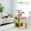 MUTTROS Flower Cat Tree with Large Metal Frame Hammock, 35" Cute Cat Tower with Sisal Scratching Posts for Small Indoor Cats, Cat Condo with Pink Top Perch for Kittens, Pink