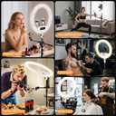 MACTREM Large 22" Ring Light with Stand, 75" Tripod for iPad iPhone Tatoo, White