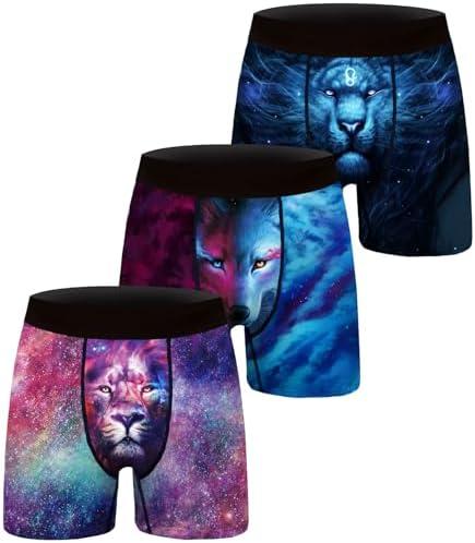 ANGEL CITIZ 1 or 3 Pack Men's Novelty Boxer Briefs Funny Boxer Shorts Hilarious Gag Gifts Christmas Underwear for Men No Fly, Small