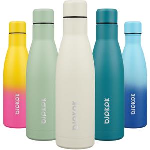 BJPKPK 17oz Insulated Water Bottles Stainless Steel Sports Water Bottles Keep Cold and Hot for Travel Dishwasher Safe,Beige