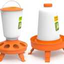 Baby Chick Feeder and Waterer Kit,Beginner Poultry Starter kit/Top Fill Chicken Feeder Feeder and Waterer Set, 3.5 lb Feeder, 1.5L Waterer