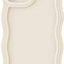 Anuck for iPhone 12 Case Wave, Curly Frame Design for Women Girls, Cute Wavy Solid Color Aesthetic Phone Case Soft Flexible TPU Shockproof Full-Body Protective Cover 6.1 inch - White