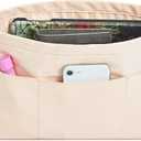 Vercord Premium Nylon Purse Organizer Tote Handbag Insert Organizers Bag in Bag Zipper 13 Pockets, Medium