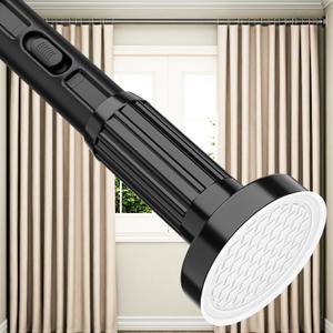 ALLZONE Mechanical Lock Tension Curtain Rod for Renters & Apartment Upgrades, 40 to 121 Inch, No-Drill No-Slip Tension Rod Hold Up to Heavy Drapes, Perfect for Window, Bathroom, Patio & Room Divider