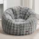 Hobestluk Large Beanbag Chairs for Adults Donut-Shaped Plush Sofa Couch
Grey, Oversized Bean Bag Chair with Foam Filling Cozy Lounger for Bedroom Living Room Reading, No Assembly