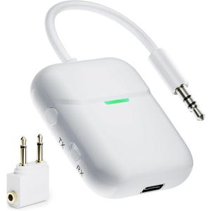 Nulaxy Bluetooth Transmitter Receiver for 2 AirPods or BT Devices, Bluetooth Wireless Transmitter for Headphones, 3.5mm Aux Audio Jack Adapter for Airplane