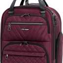 KROSER Carry On Underseat Multi-functional, 16-inch Underseater Lightweight Overnight Suitcase for Women, Burgundy