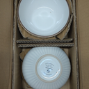 Famiware Eden Plates and Bowls Sets, Stoneware Dinnerware Sets with Gold Trim, 24 Pieces Dishes Set for 8 - Chip and Scratch Resistant, Microwave and Dishwasher Safe, White Stripe