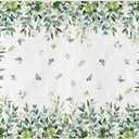 Artoid Mode Green Flowers Floral Eucalyptus Spring Area Rug, Summer Home Decor Low-Profile Area Rugs for Entryway Bedroom Living Room Laundry Room Indoor 5x7 Feet (5' x 7')