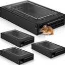 4 Packs Mouse Traps Multi Catch Rat Clear Top Mice Trap Rodent Humanized Black Rat Trap for Indoor Outdoor Control Pet and Security