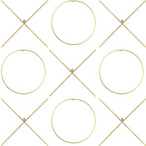 Hicarer 9 Pcs X and O Shaped Hanging Wall Art Tic Tac Toe Decor Metal Wall Sign Gold Wall Decor Contemporary Modern Home Decor for Living Room Bedroom Bathroom Kitchen or Office,14.2" l x 14.2" W