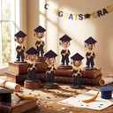 Novabright 12 Pcs 2026 Graduation Wooden Picture Frame Graduation Head Picture Frames for 1'' Round Photo 2026 Grad Gifts Bulk for Man Him Middle High Seniors