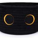 Small Storage Basket, Black Cat Cotton Rope Baskets Woven Blasket for Nursery, Blanket Basket Baby Toy Storage Organizer With Ears for Gifts Cat Dog Bin Toys 8.54.5 inches