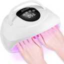 320W LED Nail Lamp,UV Nail Dryer for Dual Hands Gel Polish, 4 Timers 72Pcs Lamp Beads UV Nail Lamp Professional Nail Dryer Light, Automatic Sensor for Fingernail and Toenail