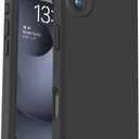 Vooii Compatible with iPhone 16 Case, Liquid Silicone Upgrade [Camera Protection] [Soft Anti-Scratch Microfiber Lining] Shockproof Phone Case for iPhone 16 6.1 inch - Black