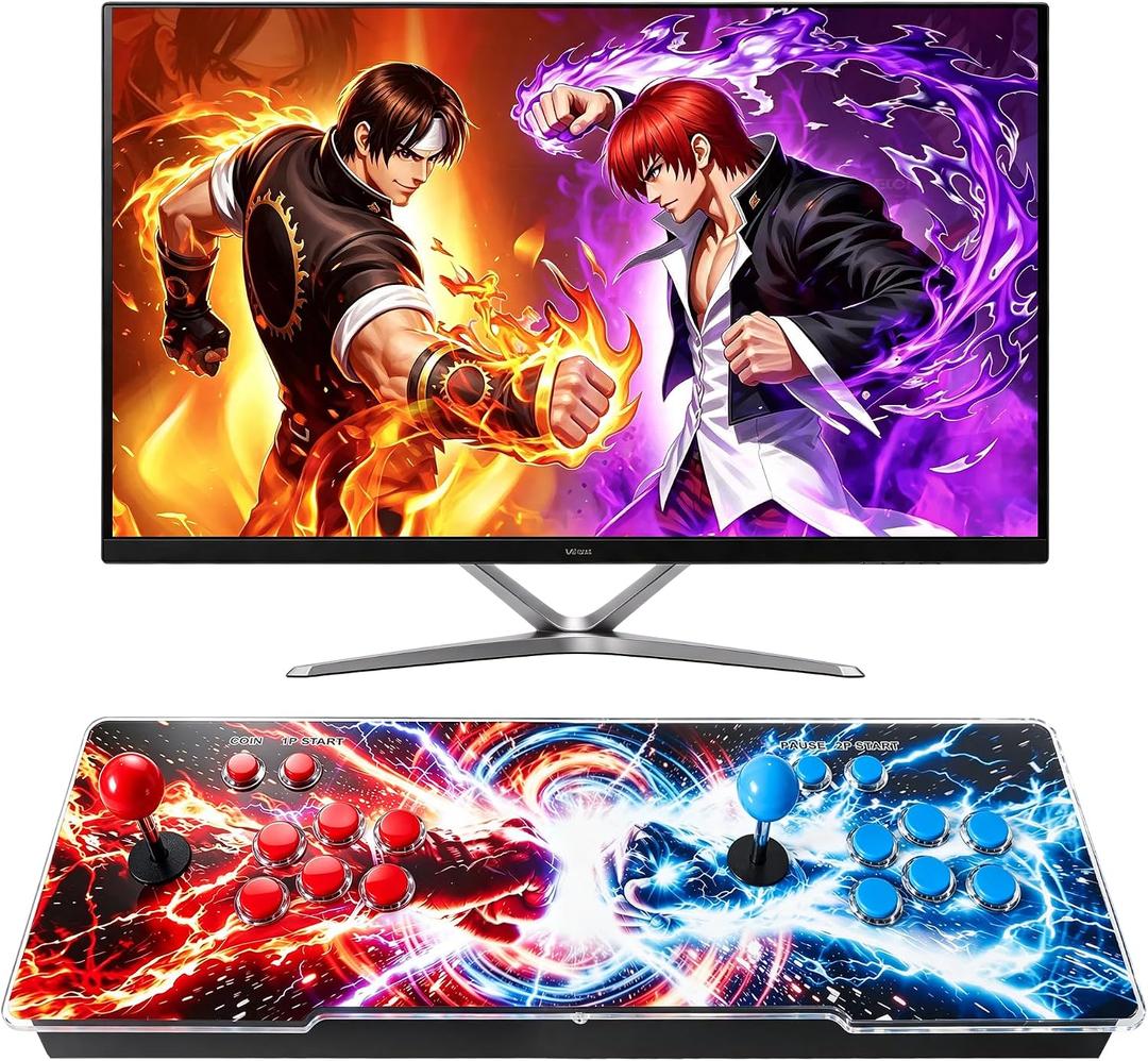 Pandora's Box Retro Arcade Game Console, 29,800 Built-in Games, 1-4 Players, HDMI & VGA Output for 4K TV/PC/Projector, All-in-one Control Console with Extended Shafts, Plug & Play