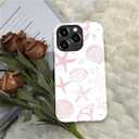 ZHEGAILIAN Case Compatible with iPhone 14 Pro Max, Cute Light Pink Shells Design Phone Case, Matte Mixed Double-Layer Hard Shell+Soft Silicone TPU Shock Protective