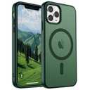 SUPFINE Magnetic for iPhone 11 Pro Max Case (Compatible with MagSafe) (10 FT Military Grade Drop Protection) Slim Translucent Matte Shockproof with Anti-Fingerprint Phone Case,Forest Green