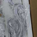 COMHOMA Vanity Desk with Mirror and Lights, Makeup Vanity Table and Chair Set with Drawers and Charging Station, Bedroom Dresser LED Mirror Stepless Dimmable & 3 Color Modes Adjustable, 5 Drawer/White