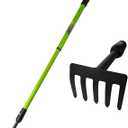 Garden Rake - Small Rake for Gardening with Telescopic Adjustable Handle (39”), Mini Rake for Tight Spaces, Flower Beds, Pots - No Bending & Elderly Friendly, Non-Slip Small Garden Rake