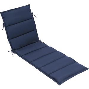 Foldable Outdoor Chaise Lounge Cushion,Water-Resistant Pool Lounge Chair Cushion,80 Inch Patio Reclining Sun Lounger Cushions (Navy)