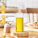 Oil Bottle Glass Olive Oil Dispenser Bottle Glass Cooking Oil Vinegar Measuring Dispenser with Spout for Kitchen and BBQ (Large, Stripes,1 Pack)