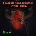 Glow in The Dark Football, Light Up Fooball, LED Leather Football with Air Pump, Perfect for Evening Play, Camping and Beach Fun, Size 6 (Brown)