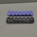 2-Pack Extra Large Weekly Pill Organizer, Travel Pill Box 7 Days, XL Vitamin Holder with 7 Detachable Compartments, Protable Medicine Organizer for Supplements (Purple and Black)