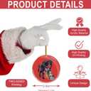 2 x Christmas Ornaments Decorations - 3.6 in Acrylic Two Sided Printing - Ornament Exchange Gifts Funny (Vintage Krampus Classic Red Theme)